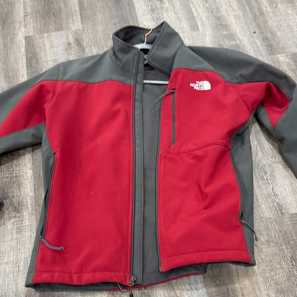 The North Face Red and Black Softshell Jacket
